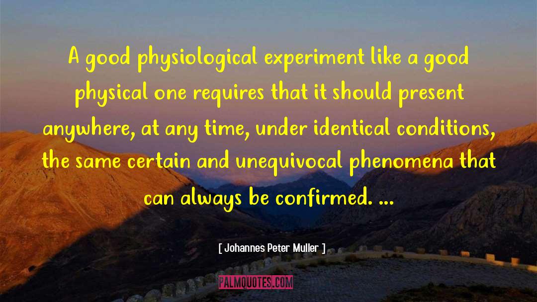 Confirmed quotes by Johannes Peter Muller