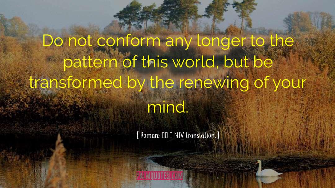 Conform quotes by Romans 12 2 NIV Translation.