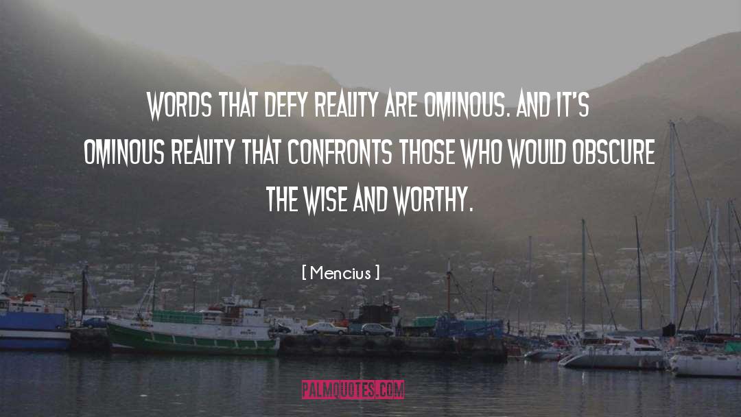 Confronts quotes by Mencius