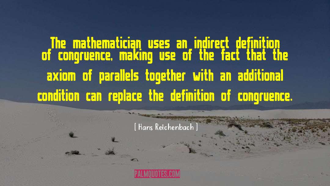 Congruence quotes by Hans Reichenbach