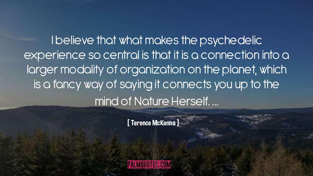 Connects quotes by Terence McKenna