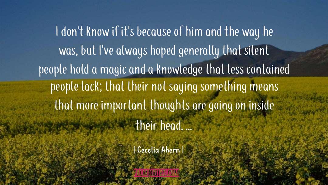 Contained quotes by Cecelia Ahern