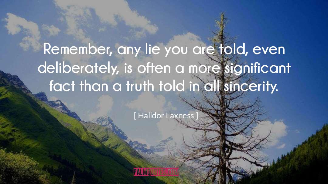 Contains A Lie quotes by Halldor Laxness