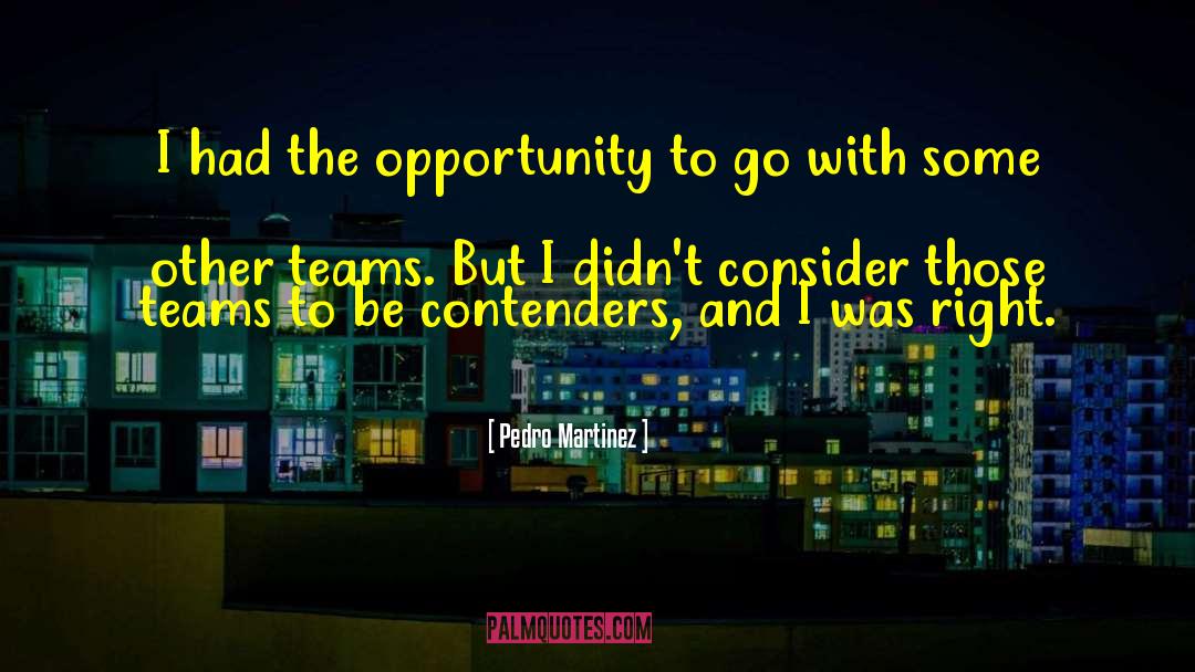 Contenders quotes by Pedro Martinez