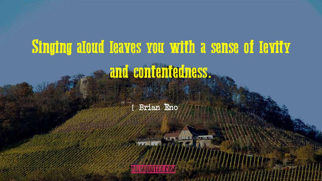 Contentedness quotes by Brian Eno