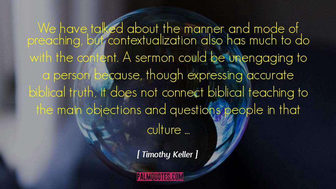 Contextualization quotes by Timothy Keller