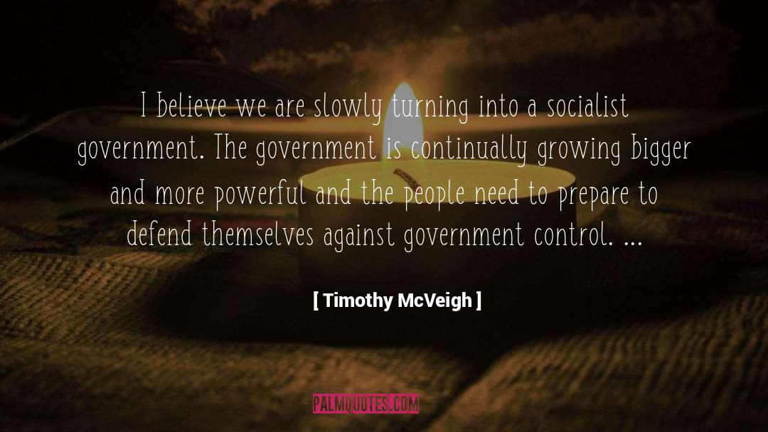 Continually quotes by Timothy McVeigh