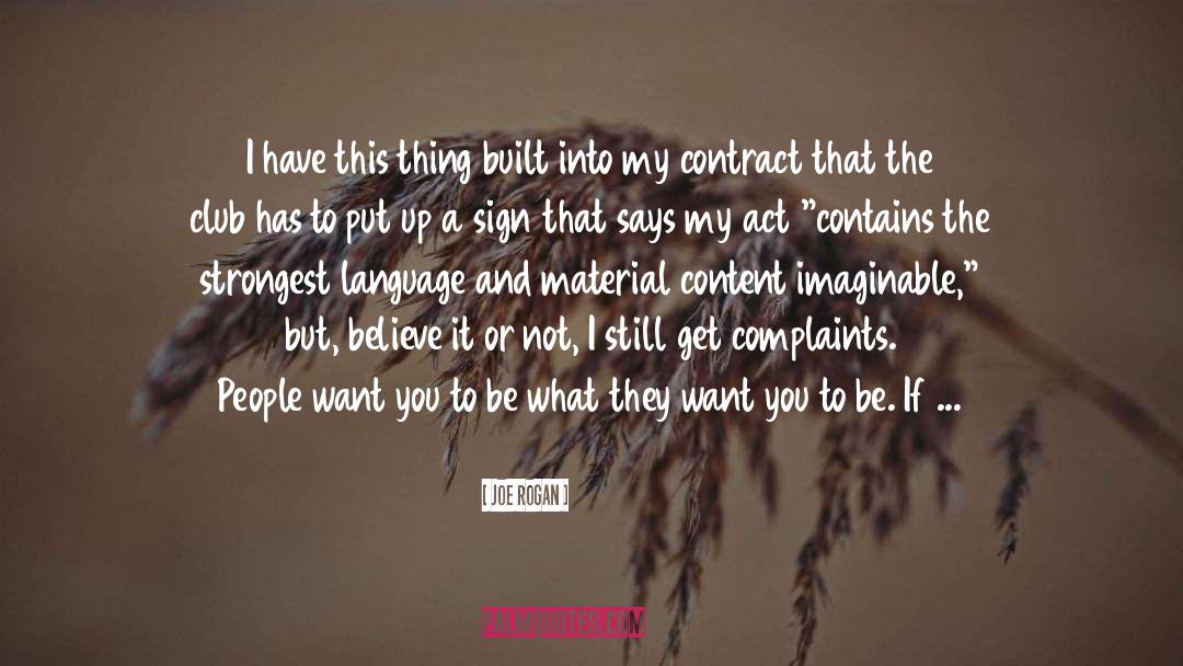 Contract quotes by Joe Rogan