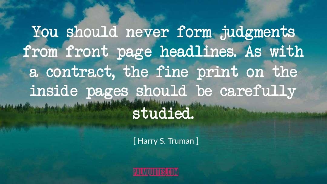 Contract quotes by Harry S. Truman