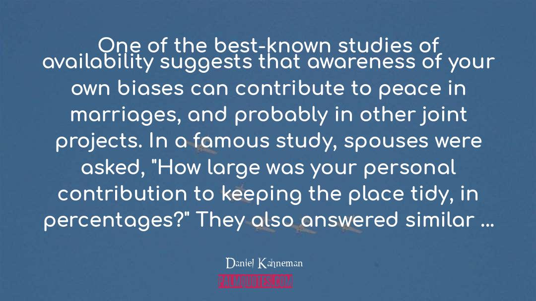 Contribution quotes by Daniel Kahneman