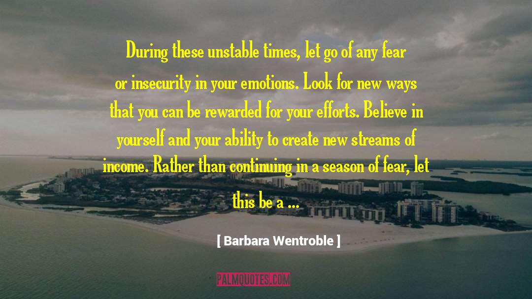 Controlling Your Emotions quotes by Barbara Wentroble
