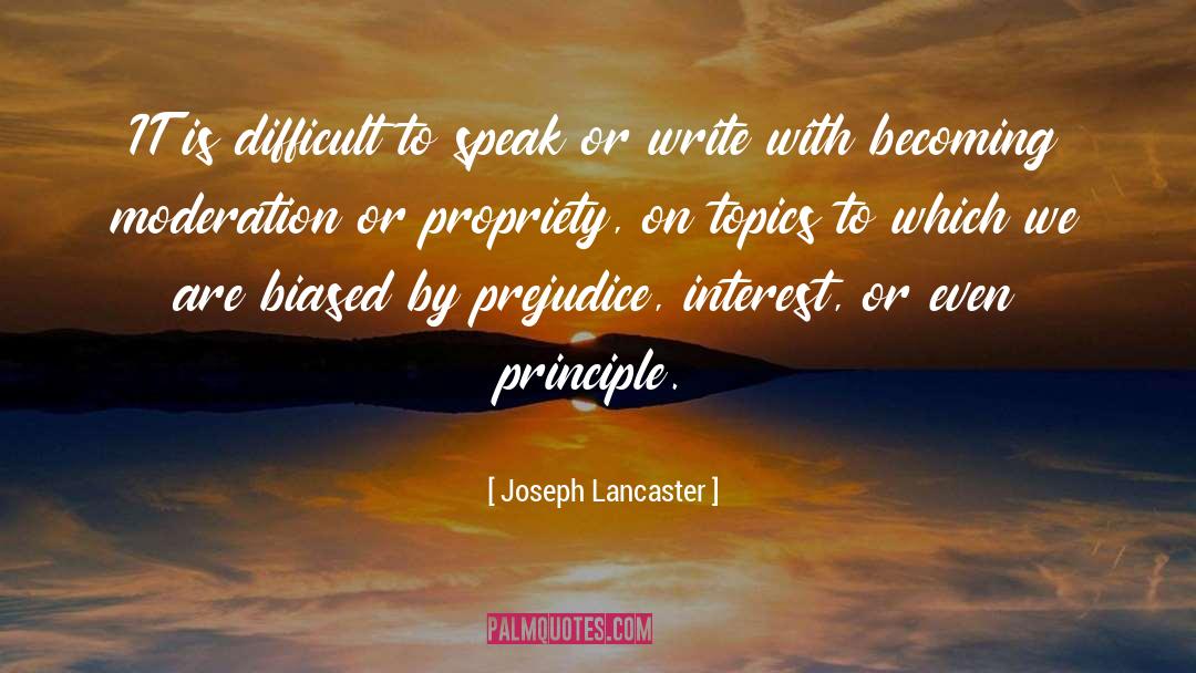 Controversial Topics quotes by Joseph Lancaster