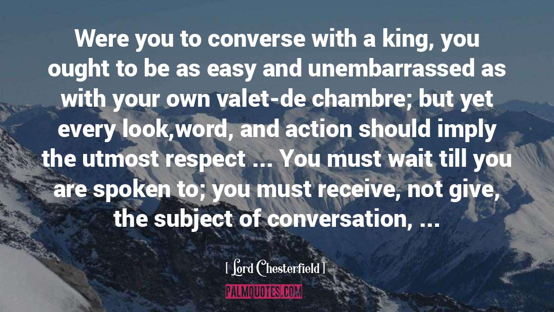 Converse quotes by Lord Chesterfield
