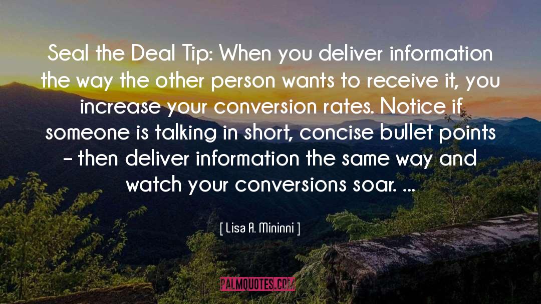 Conversions quotes by Lisa A. Mininni