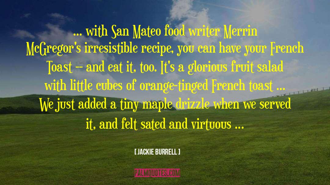 Cookbook quotes by Jackie Burrell