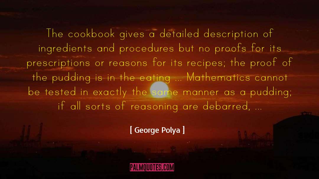 Cookbook quotes by George Polya