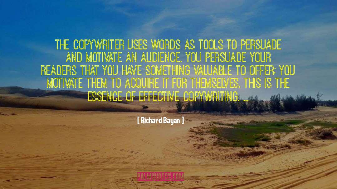 Copywriting quotes by Richard Bayan