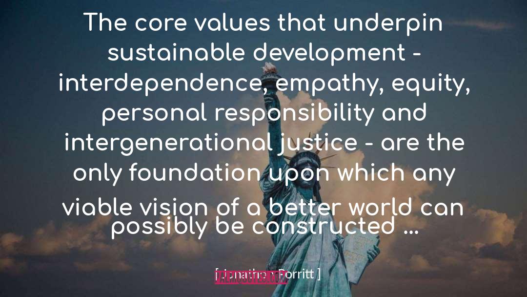 Core Values quotes by Jonathon Porritt