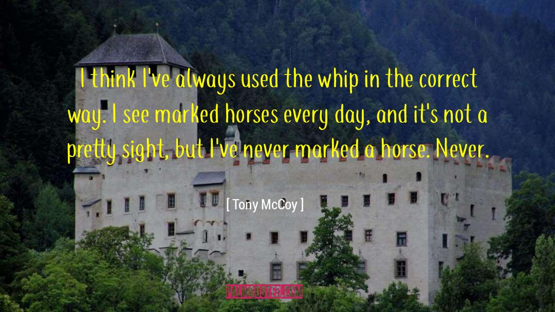 Correct Way quotes by Tony McCoy