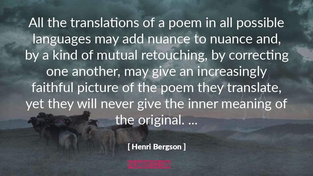 Correcting quotes by Henri Bergson