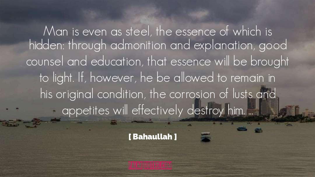 Corrosion quotes by Bahaullah