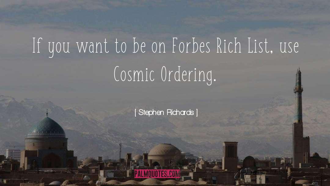 Cosmic Ordering Author quotes by Stephen Richards