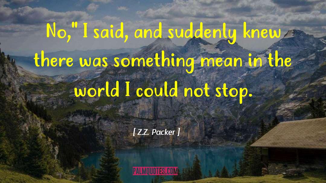 Could Not Stop quotes by Z.Z. Packer