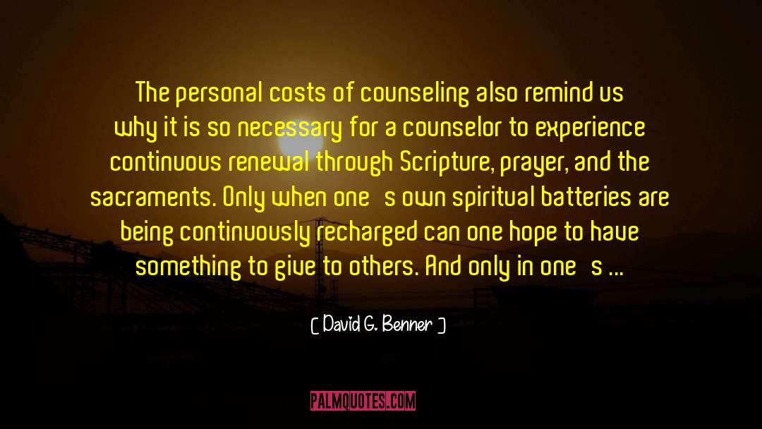 Counselor quotes by David G. Benner