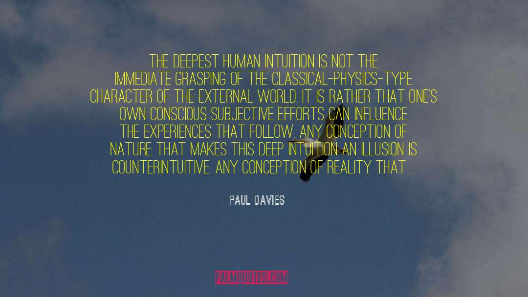 Counterintuitive quotes by Paul Davies