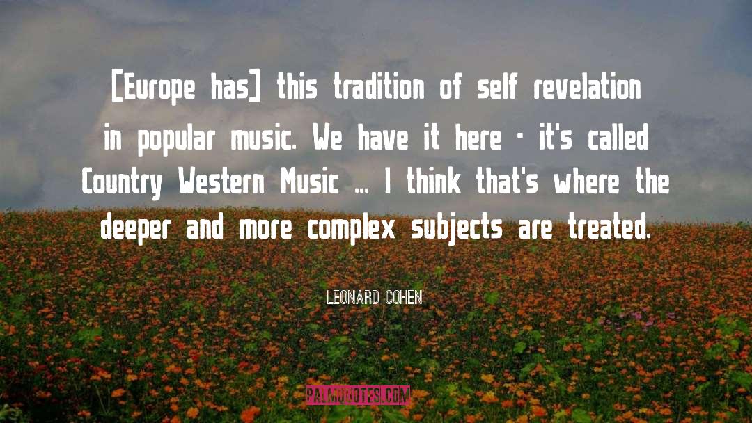 Country Western Music quotes by Leonard Cohen