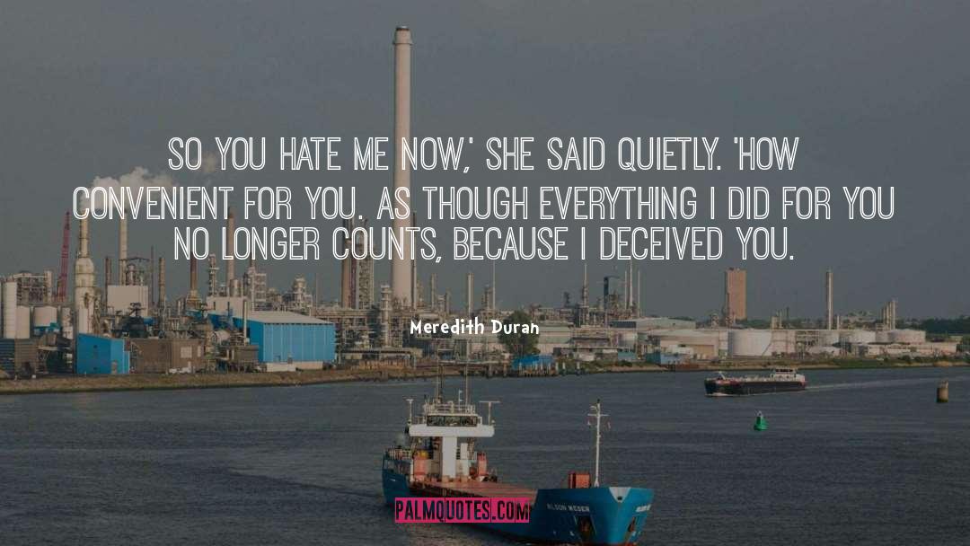 Counts quotes by Meredith Duran