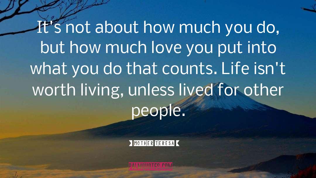 Counts quotes by Mother Teresa