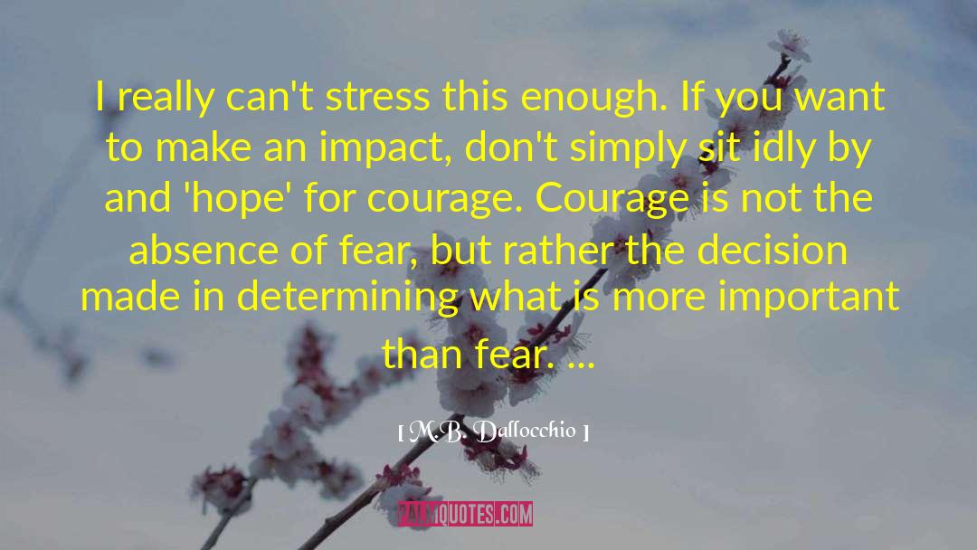 Courage Fear Inspirational quotes by M.B. Dallocchio