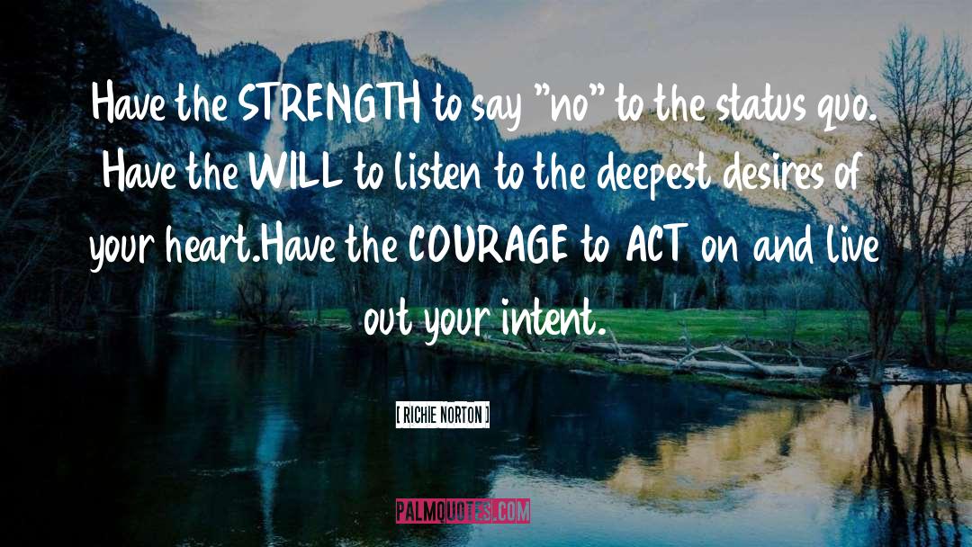 Courage To Act On Dreams quotes by Richie Norton
