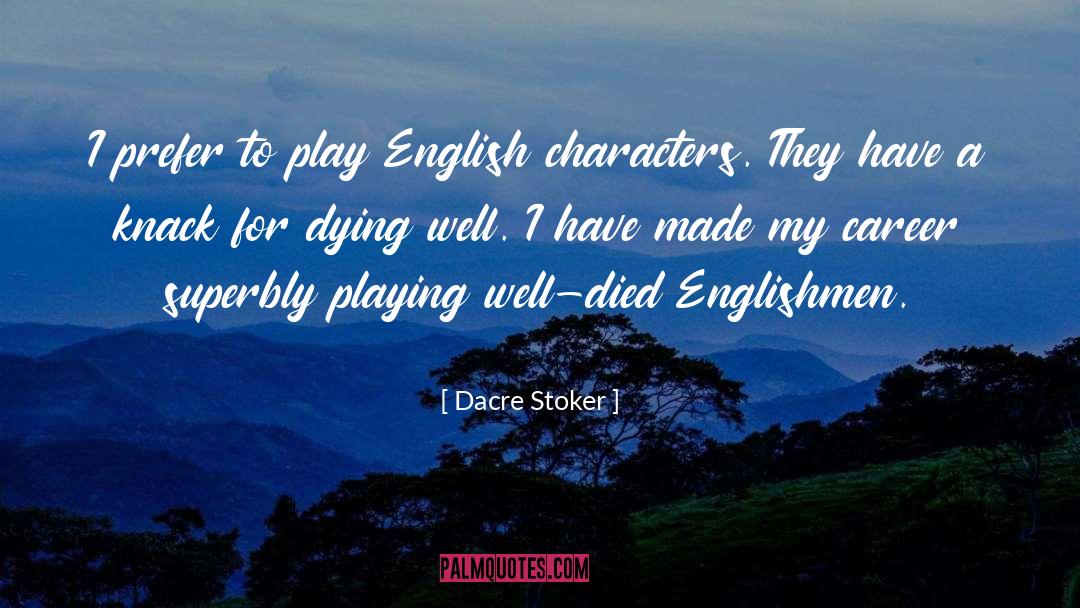 Creating Characters quotes by Dacre Stoker