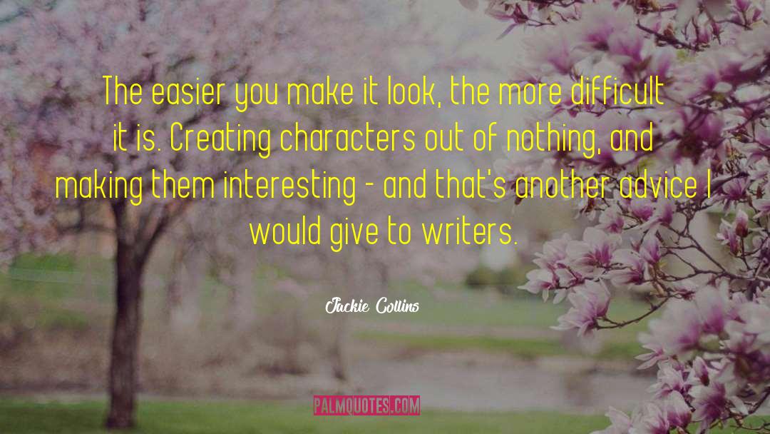 Creating Characters quotes by Jackie Collins