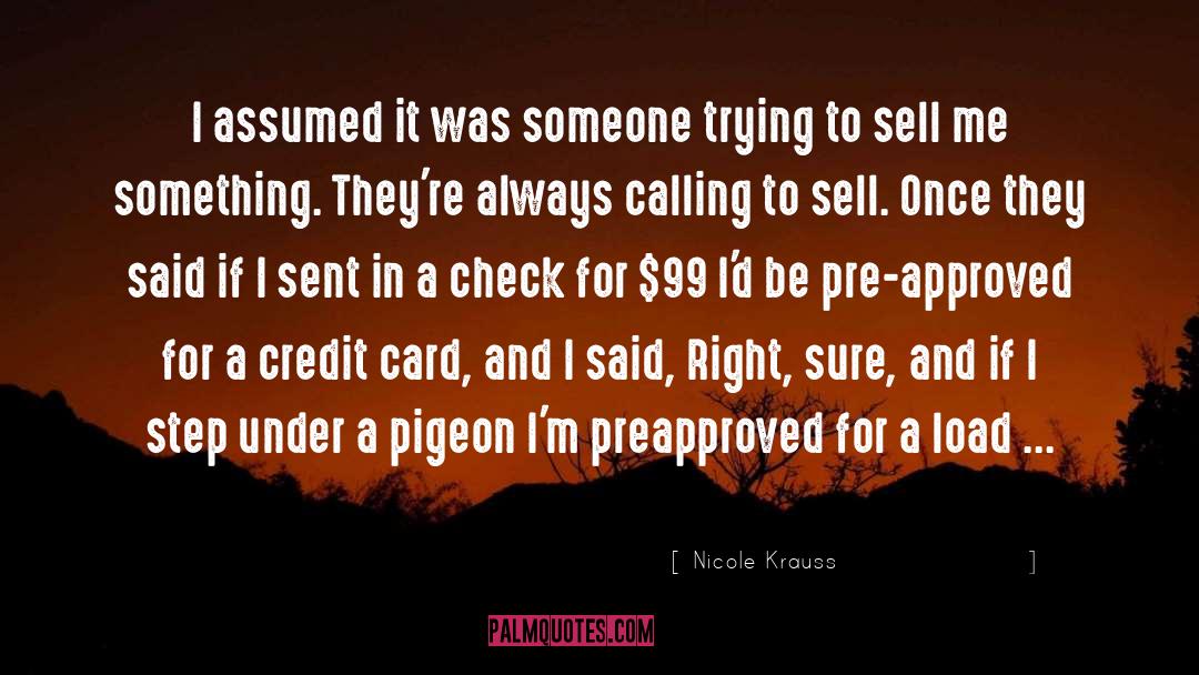 Credit Card quotes by Nicole Krauss