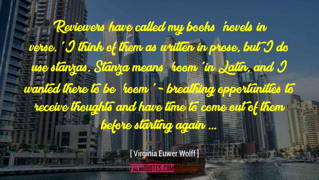 Crime Novels quotes by Virginia Euwer Wolff