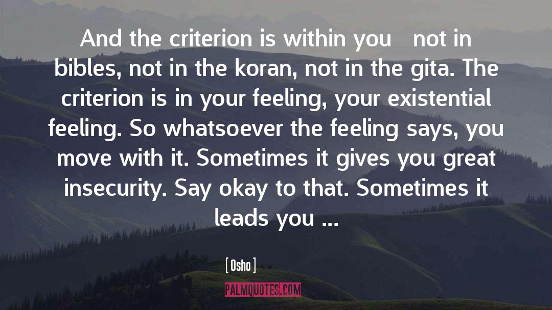 Criterion quotes by Osho