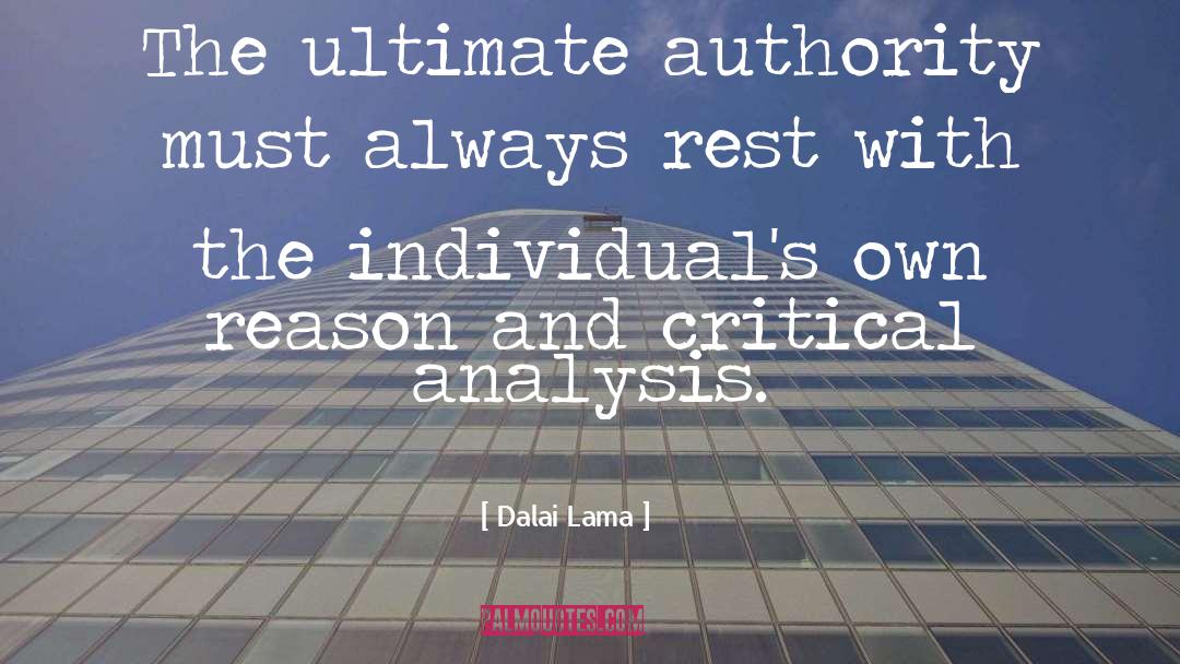 Critical Analysis quotes by Dalai Lama