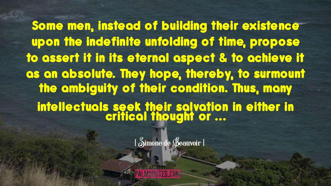 Critical Thought quotes by Simone De Beauvoir