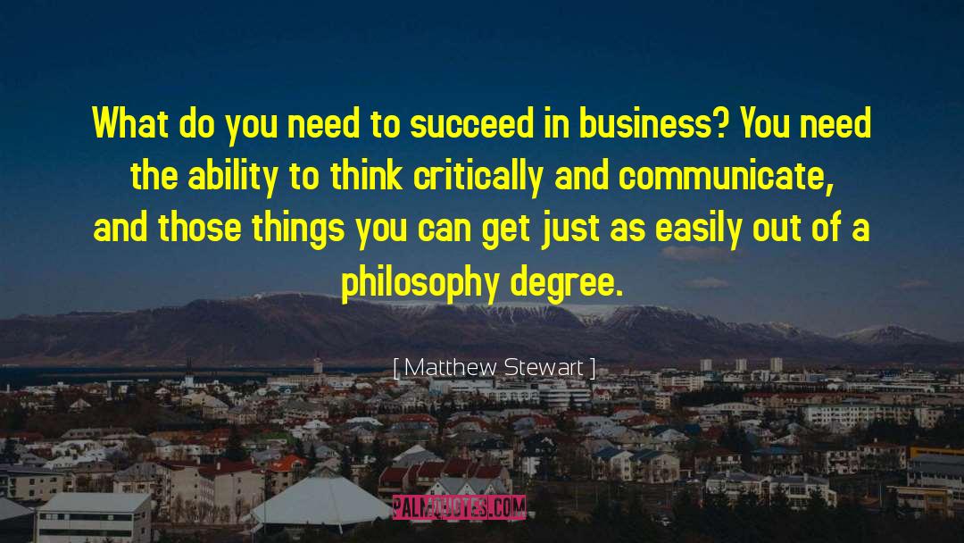 Critically quotes by Matthew Stewart