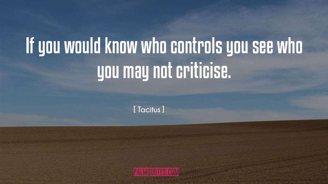 Criticise quotes by Tacitus