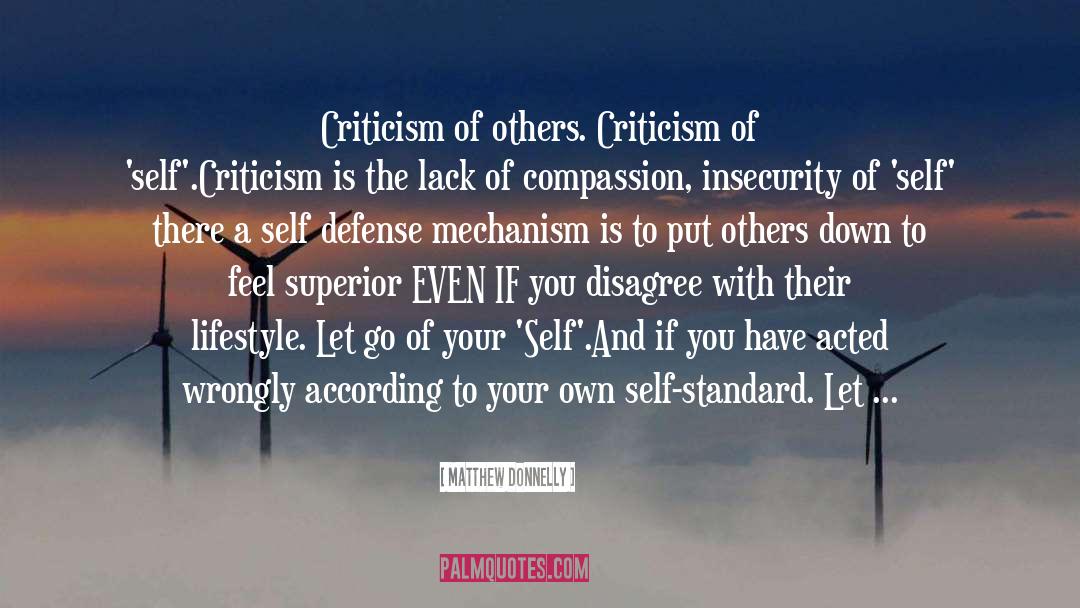 Criticism And Attitude quotes by Matthew Donnelly