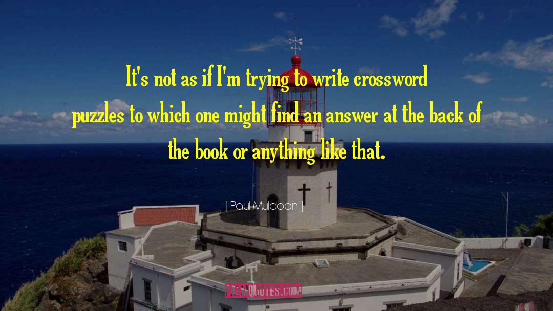 Crossword quotes by Paul Muldoon