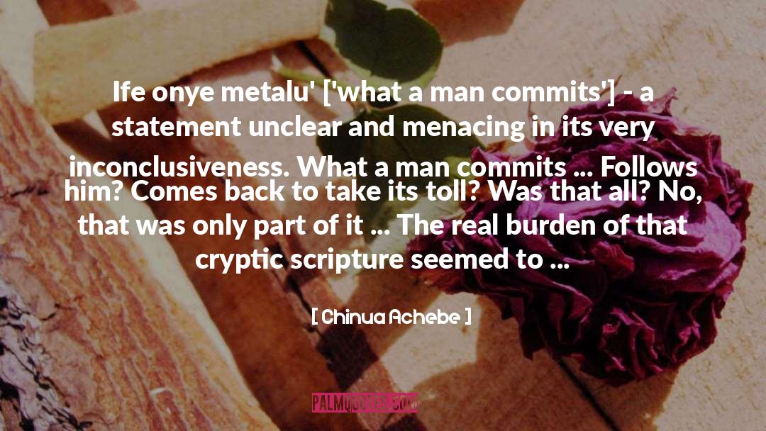 Cryptic quotes by Chinua Achebe