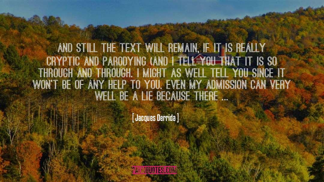 Cryptic quotes by Jacques Derrida