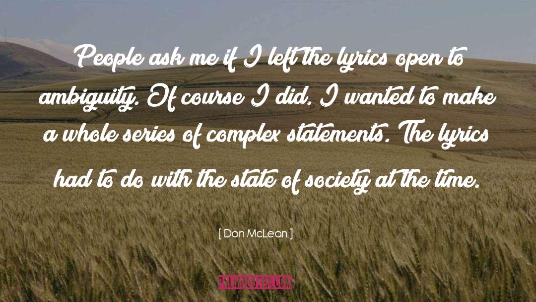 Cumbersome Lyrics quotes by Don McLean