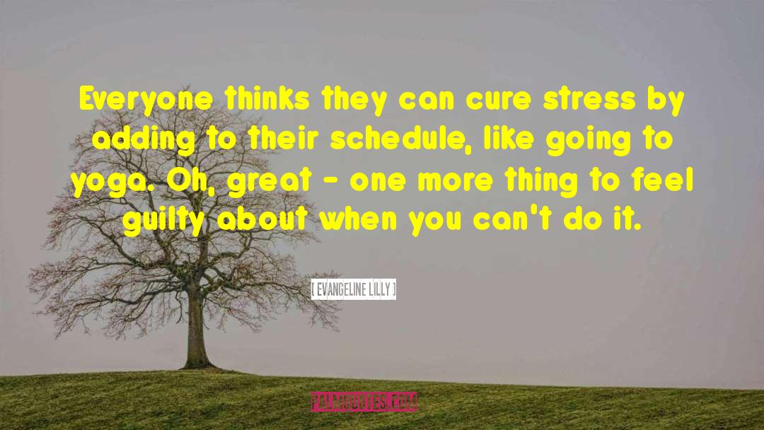 Cure Stress quotes by Evangeline Lilly