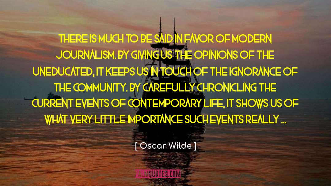 Current Events quotes by Oscar Wilde